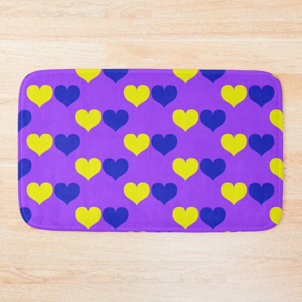 Item preview, Down Syndrome Blue And Yellow Awareness Hearts Purple Background designed and sold by KTCreativeSide.