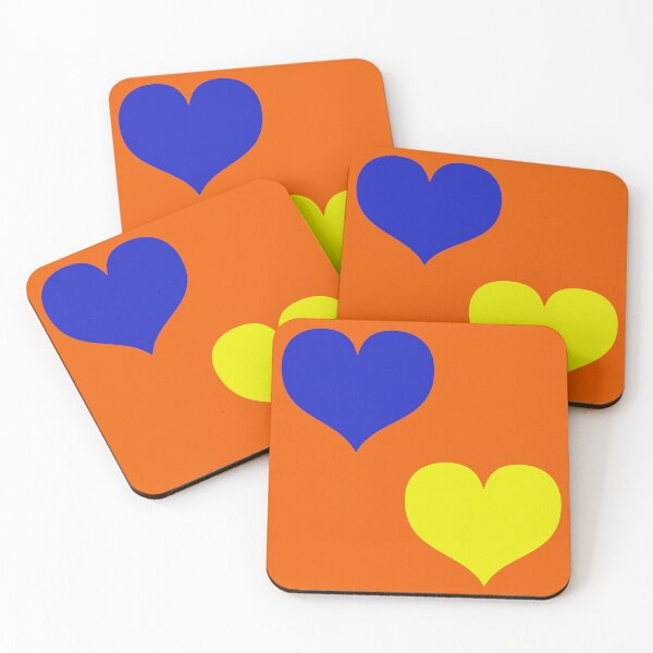 Item preview, Down Syndrome Blue And Yellow Awareness Hearts Orange Background designed and sold by KTCreativeSide.