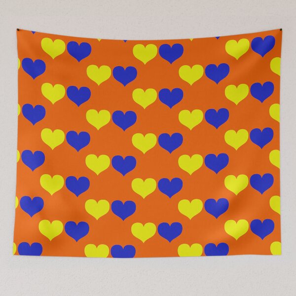 Item preview, Down Syndrome Blue And Yellow Awareness Hearts Orange Background designed and sold by KTCreativeSide.
