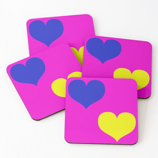 Item preview, Down Syndrome Blue And Yellow Awareness Hearts Pink Background designed and sold by KTCreativeSide.