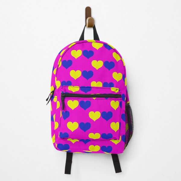 Item preview, Down Syndrome Blue And Yellow Awareness Hearts Pink Background designed and sold by KTCreativeSide.