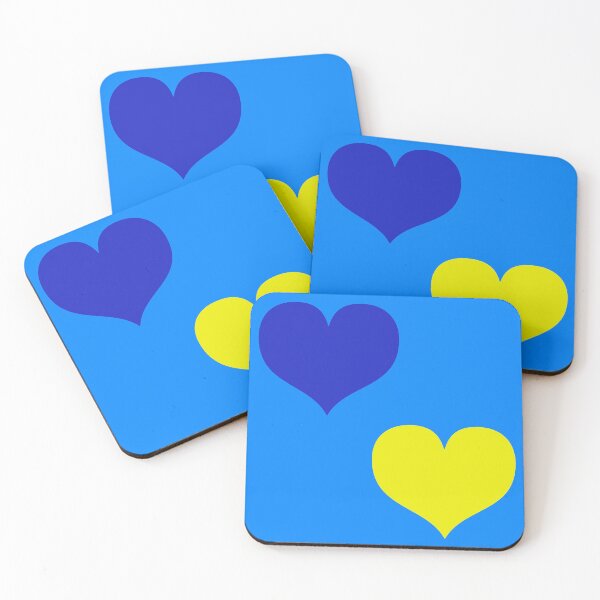 Item preview, Down Syndrome Blue And Yellow Awareness Hearts Blue Background designed and sold by KTCreativeSide.