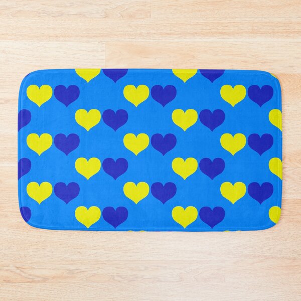 Item preview, Down Syndrome Blue And Yellow Awareness Hearts Blue Background designed and sold by KTCreativeSide.