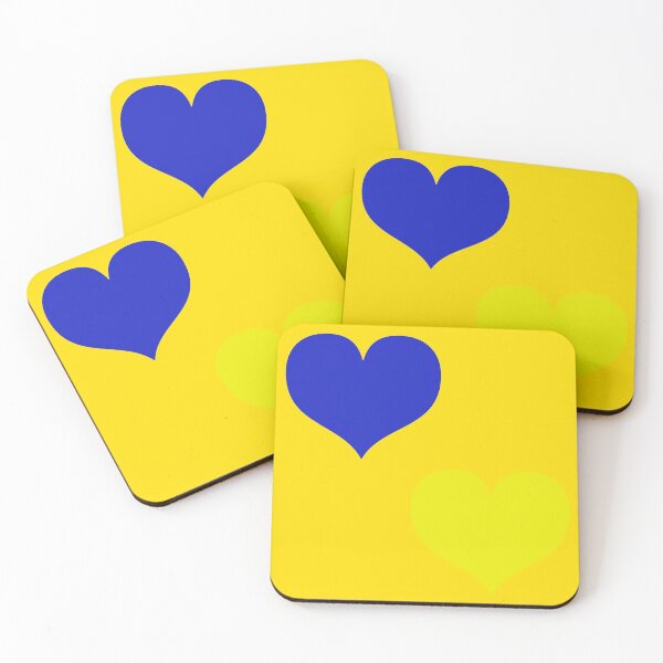 Item preview, Down Syndrome Blue And Yellow Awareness Hearts Yellow Background designed and sold by KTCreativeSide.