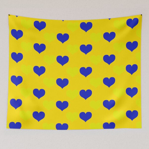 Item preview, Down Syndrome Blue And Yellow Awareness Hearts Yellow Background designed and sold by KTCreativeSide.