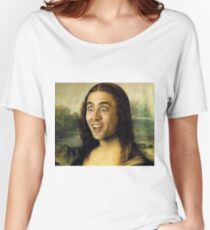 Camiseta ancha para mujer Nicolas Cage - Mona Lisa