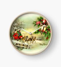 Vintage Christmas, Horse and Carriage Clock
