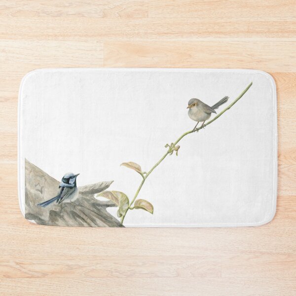 Item preview, Superb Blue Wrens, Superb Fairy Wrens on a Vine Watercolour designed and sold by RachaelCurryArt.