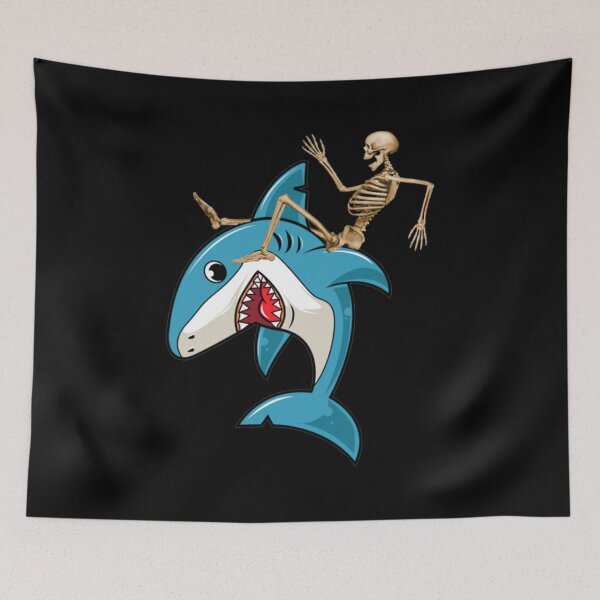 Item preview, Skeleton Riding Smiling Shark Funny Halloween Gift Idea designed and sold by DKA-2ndBoy.