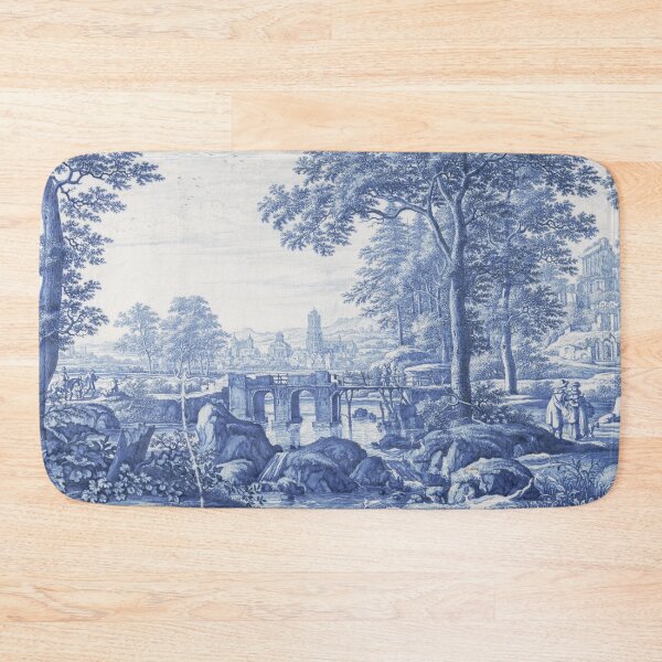 Item preview, Landscape with travelers, moody landscape in blue colors, frederik van frytom designed and sold by Mauswohn.