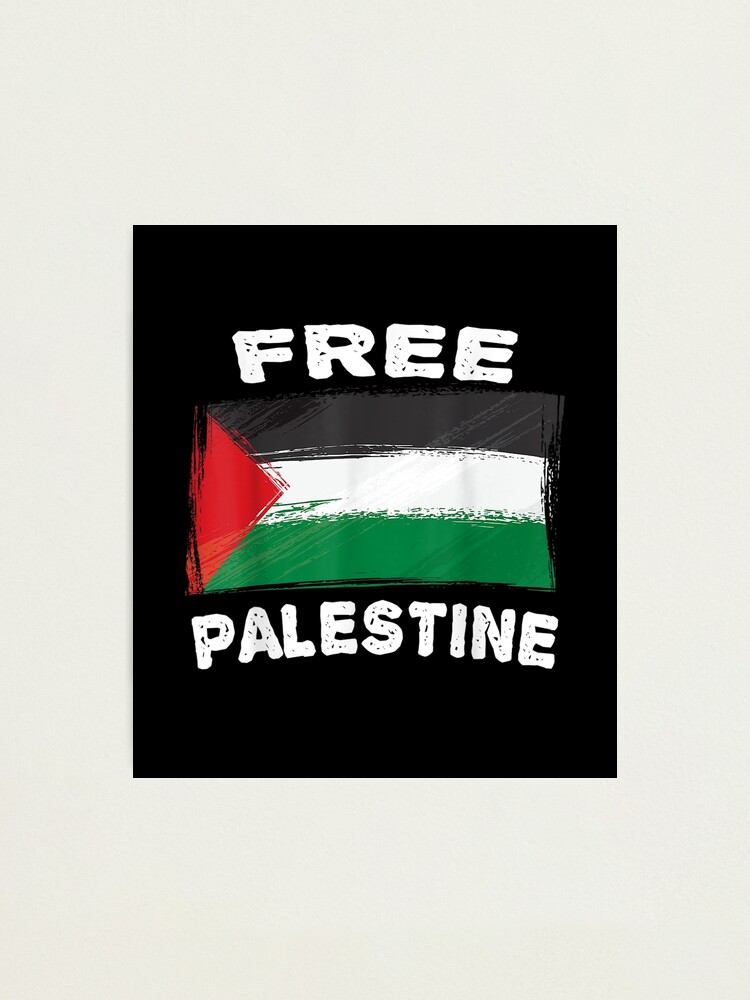 Fotodruck for Sale mit Kostenlose Palästina-Flagge Ich liebe Palästina  Gaza palästinensische Flagge von Chanielshian