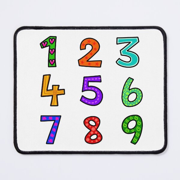Item preview, Numbers Sticker Pack #1 of 3 Numbers 1-9 Bright Colors Dots Squares Circle Patterns designed and sold by Hanlar.