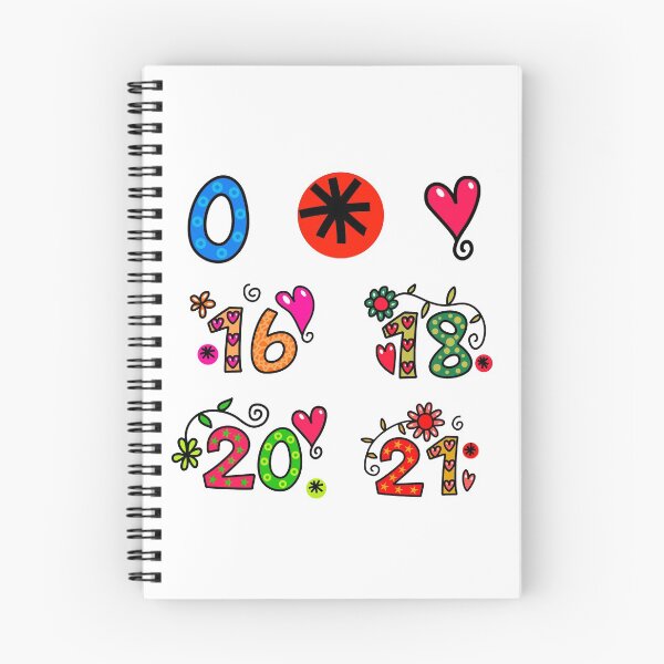 Item preview, Numbers Sticker Pack #2 of 3 Numbers 0 16 18 20 21 Bright Colors Dots Squares Circle Patterns designed and sold by Hanlar.