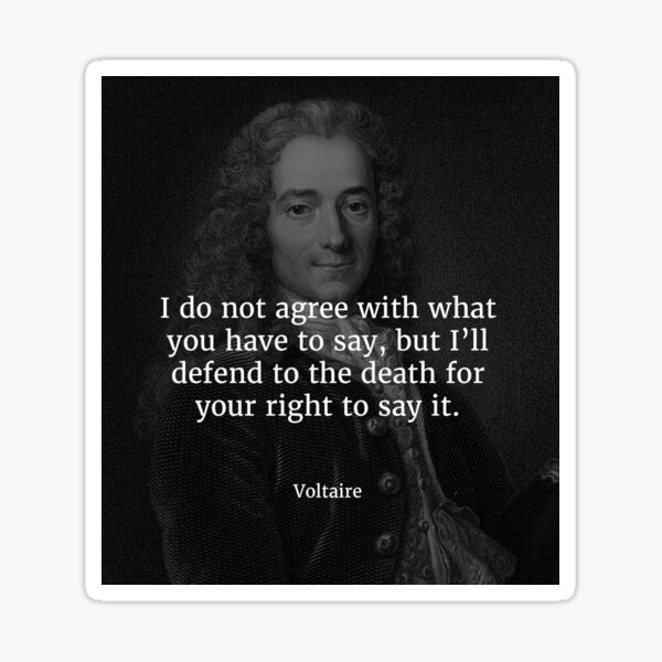 Item preview, Voltaire - I do not agree with what you have to say but will defend to the death designed and sold by Philothoughts.