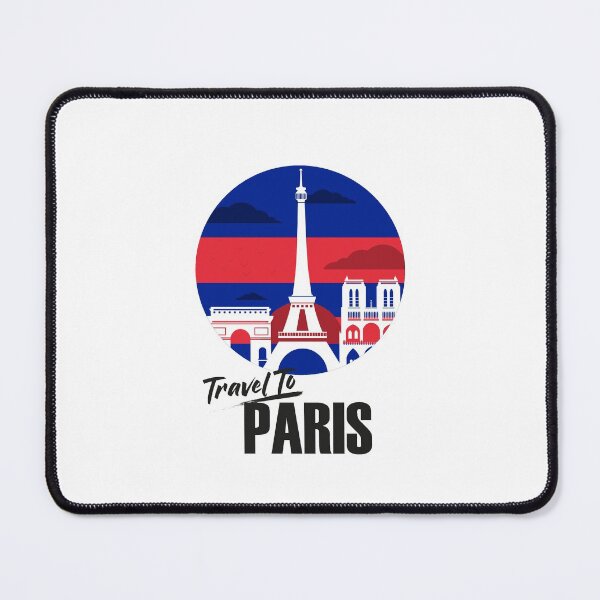 Item preview, Travel to Paris France Vintage Retro Flag Colors Sunset style Design. Black text designed and sold by epicmarketing.