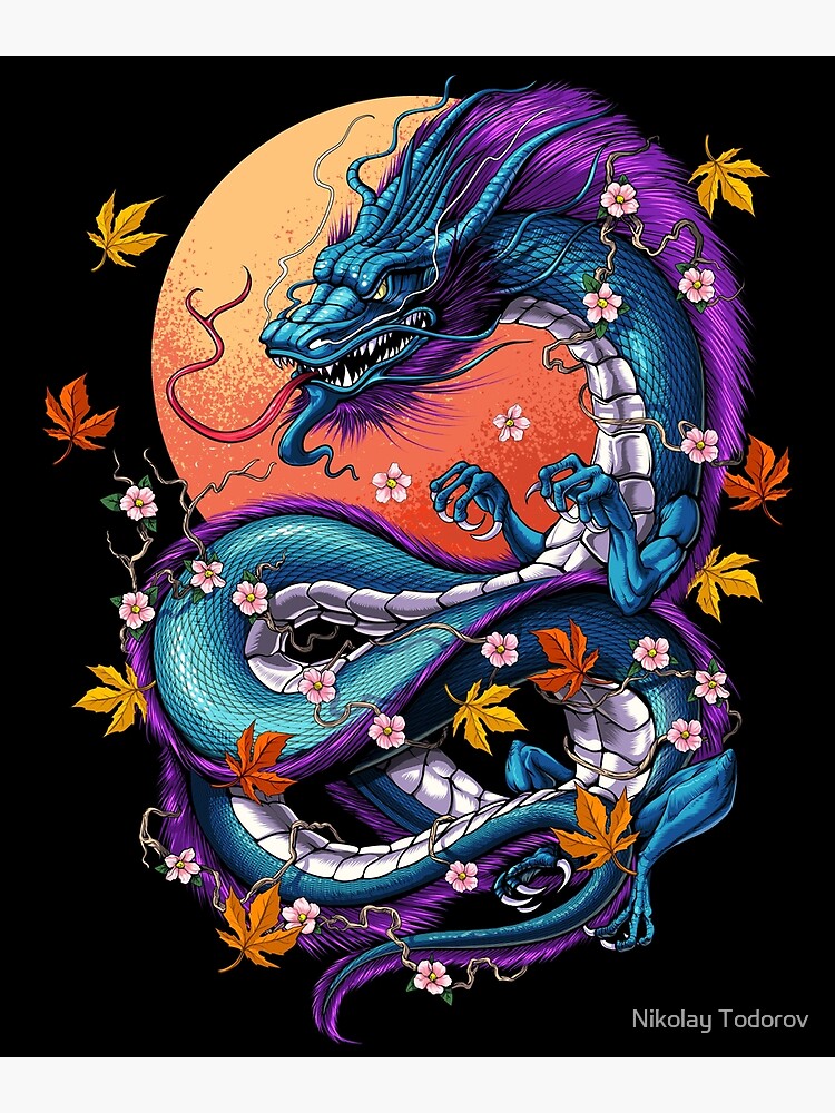 Tableau Japonais Dragon du lac