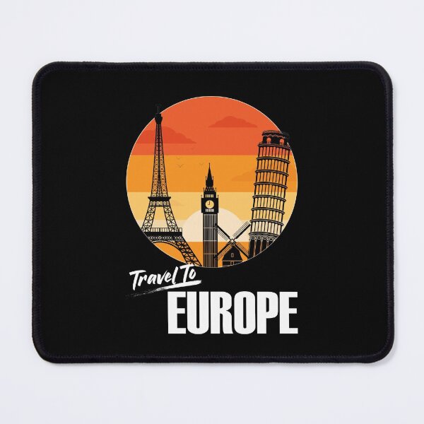 Item preview, Travel to Europe Paris London Vintage Retro Sunset style Design. Black text designed and sold by epicmarketing.