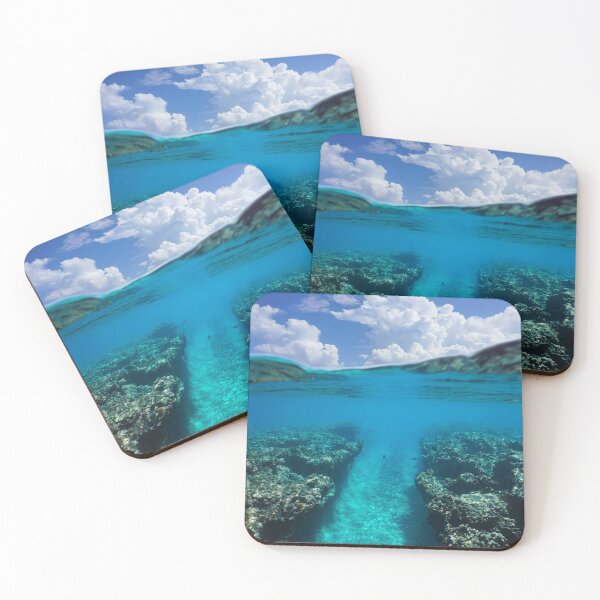 Item preview, Trench in the reef underwater ocean seascape over under water surface designed and sold by Seaphotoart.