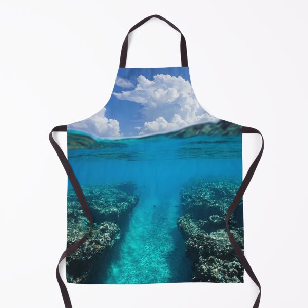 Item preview, Trench in the reef underwater ocean seascape over under water surface designed and sold by Seaphotoart.