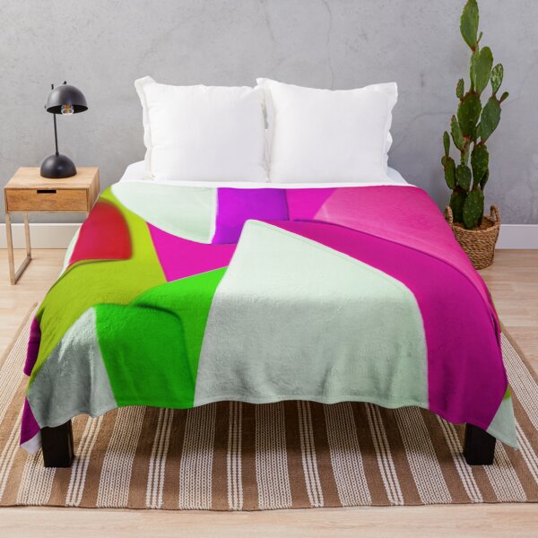 Item preview, Abstract Pink Shapes Pattern Bed Sheet or Frock Design designed and sold by PodiShawna.