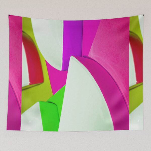Item preview, Abstract Pink Shapes Pattern Bed Sheet or Frock Design designed and sold by PodiShawna.