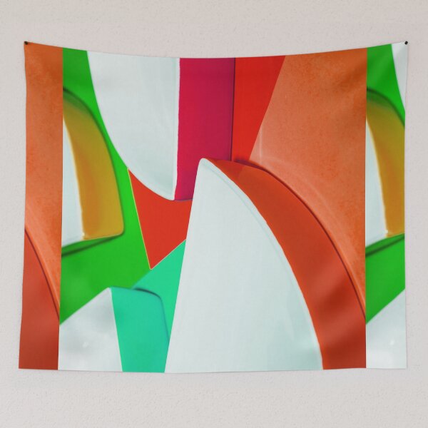 Item preview, Abstract Orange Shapes Pattern Bed Sheet or Frock Design designed and sold by PodiShawna.