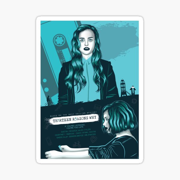 "Hannah baker artwork casette tapes why movie" Sticker for Sale by