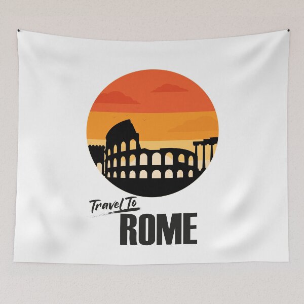 Item preview, Travel to Rome Vintage Retro Sunset style Design. Black text designed and sold by epicmarketing.