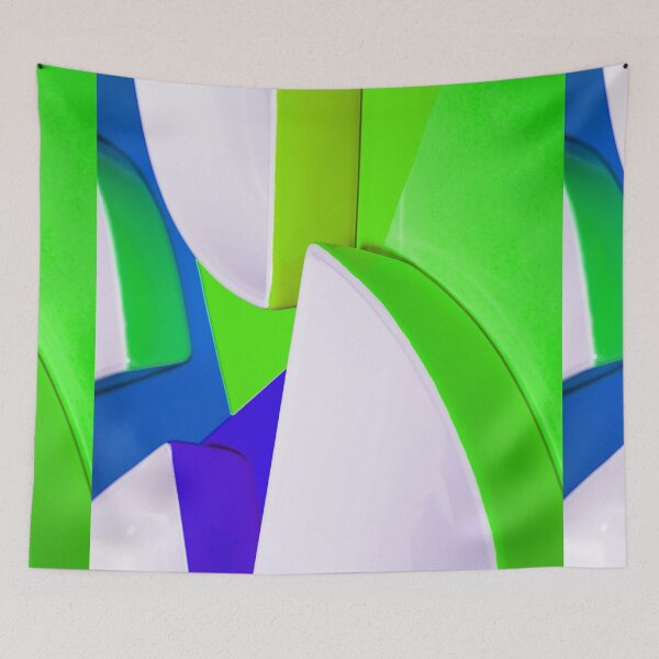 Item preview, Abstract Green Shapes Pattern Bed Sheet or Frock Design designed and sold by PodiShawna.