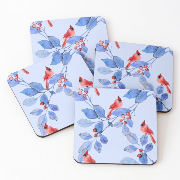 Item preview, Cardinals On Blue Leaves designed and sold by Streetshop79.