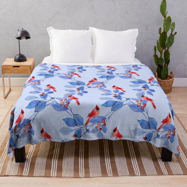 Item preview, Cardinals On Blue Leaves designed and sold by Streetshop79.