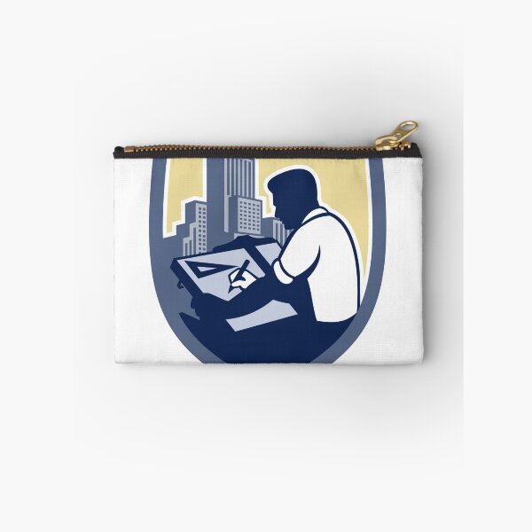 Item preview, Architect Draftsman Drawing Shield Retro designed and sold by patrimonio.