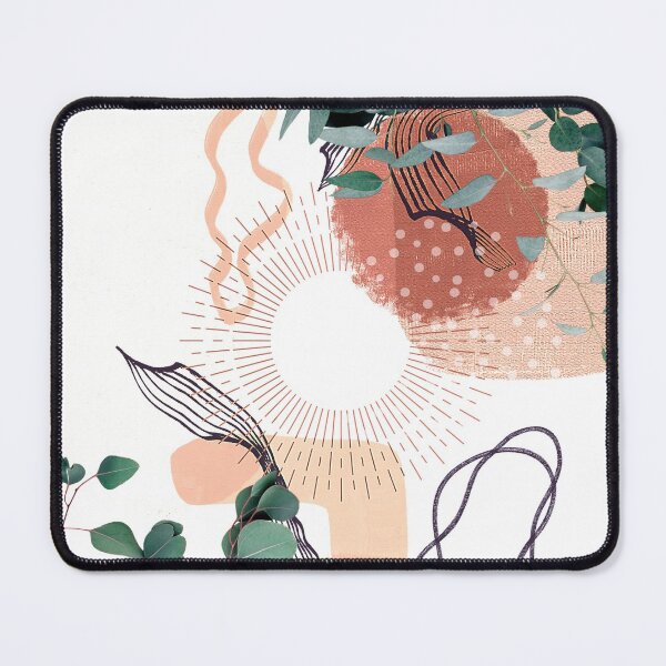 Item preview, Eucalyptus Branch Abstract Tropical Boho Minimalist Art with warm earthy tones and pastel colors with solid and soft gradient shapes VI designed and sold by AbstractTrace.