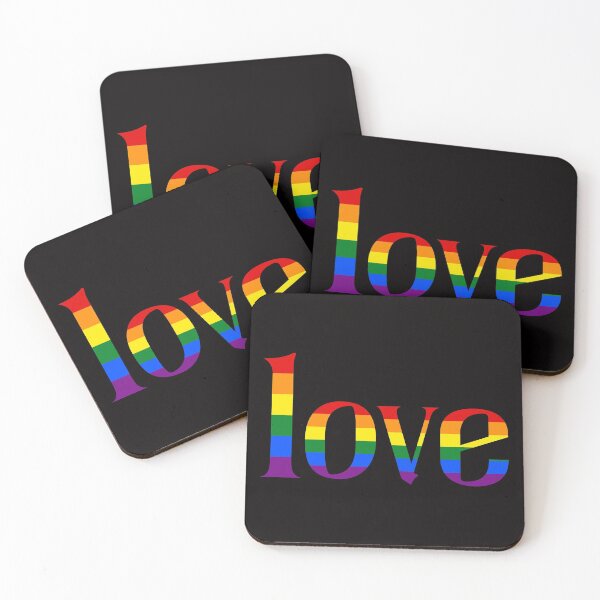 Item preview, LOVE - rainbow flag colours designed and sold by Starlett Designs.