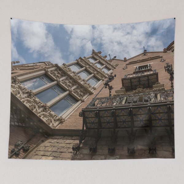 Item preview, Barcelona Passeig de Gracia Architecture - Ornate Bay Windows and Azulejo Tile Balconies designed and sold by Georgia Mizuleva.