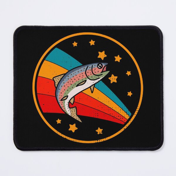 Item preview, Retro Rainbow Trout Sport Fly Fishing And Angling Space designed and sold by JokeGysen.
