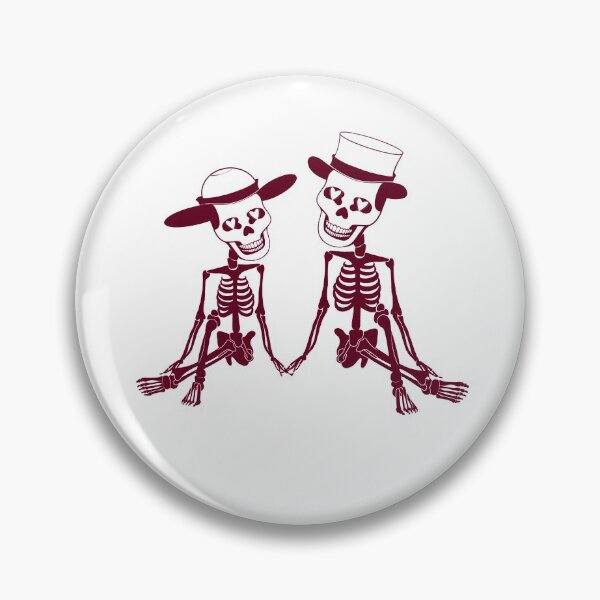 Item preview, Brown Loving skeletons with hats on white background  designed and sold by kMariaART.