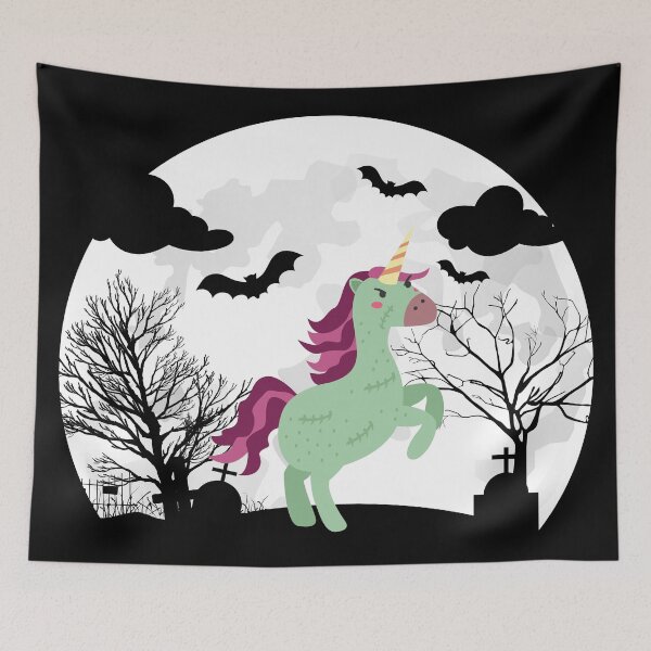 Item preview, Halloween Zombiecorn - Zombie Unicorn in a Cemetery beneath the Moon light Halloween Costume designed and sold by CaitU.