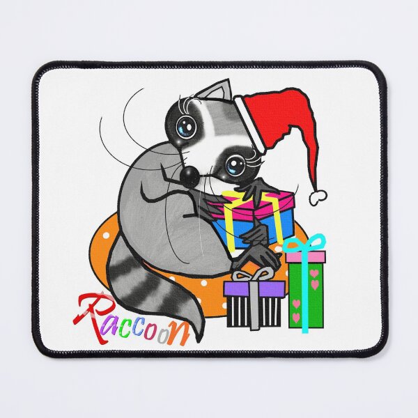 Item preview, Season greetings - Merry Christmas - Raccoon designed and sold by Shirley cute art .
