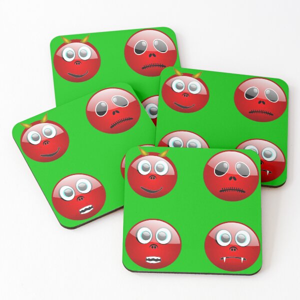Item preview, Halloween Devils Emotions Pack In Green designed and sold by LuckyKermit.