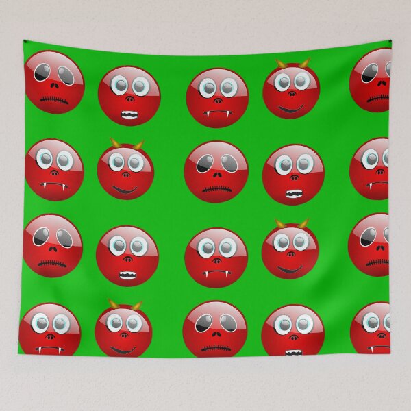 Item preview, Halloween Devils Emotions Pack In Green designed and sold by LuckyKermit.