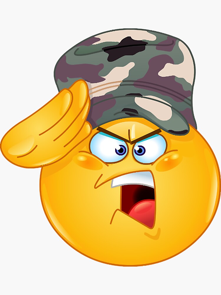 "Soldier Saluting Emoji " Sticker by TaymarAbubakr Redbubble