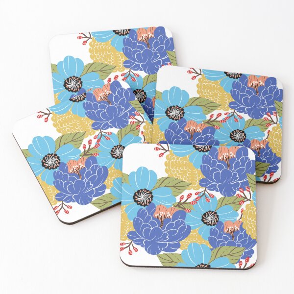 Item preview, blue flowers modern illustration designed and sold by onMerryDay.