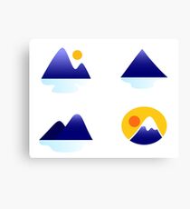 Blue mountains vector icons : blue Canvas Print