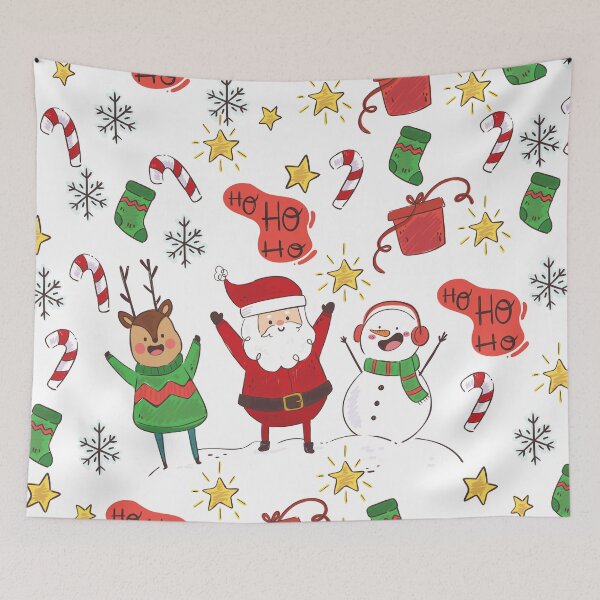 Item preview, colorful christmas santa claus pattern designed and sold by cruzzcreation.