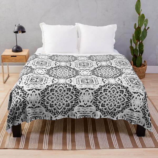 Item preview, Black and white chalk mandala  designed and sold by JuzBeMindful.