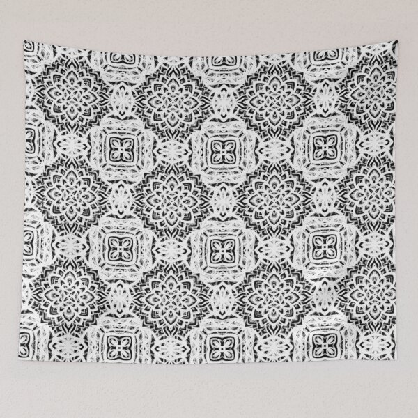 Item preview, Black and white chalk mandala  designed and sold by JuzBeMindful.