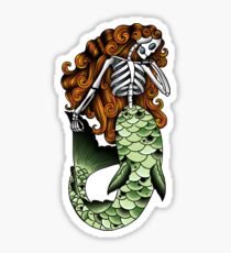 Skeletal Mermaid Sticker