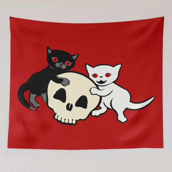 Item preview, skull with cats cute kittens halloween cat designed and sold by MiraNomegusta.