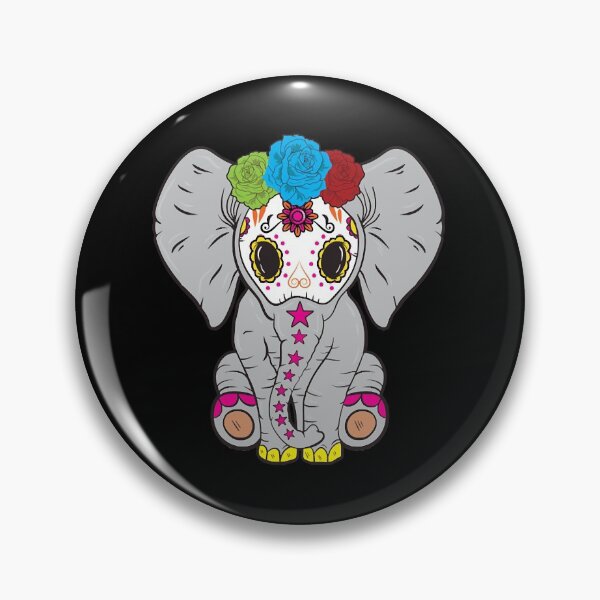 Item preview, Sugar Skull Elephant Day of The Dead Animal Lover Gift  designed and sold by Ifeanyichukw.
